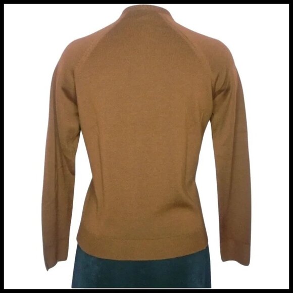 50s Vintage Style Brown Wool Cardigan Rockabilly Sweater - 70s - Picture 2 of 14